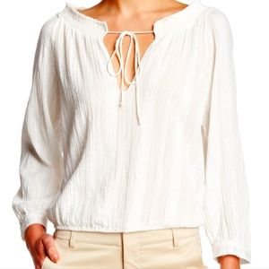 Alice + Olivia cream peasant top xs